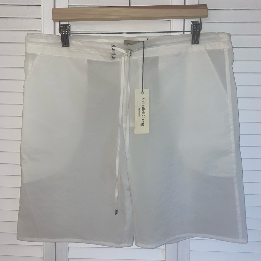 *Nwt* Gauntlett Cheng Sheer White Shorts Unisex!